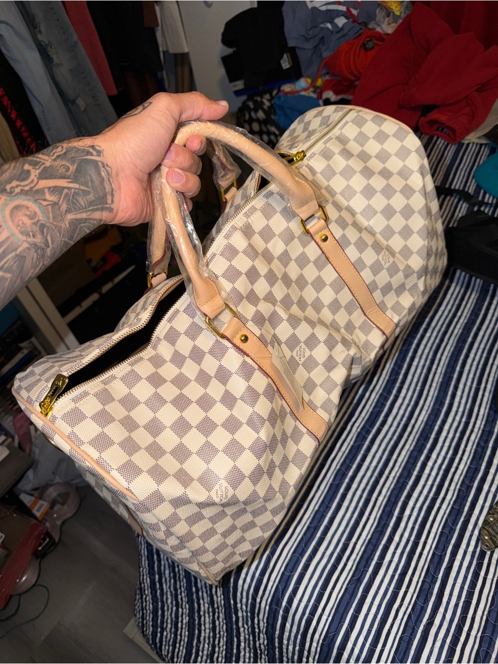 Designer duffle bag